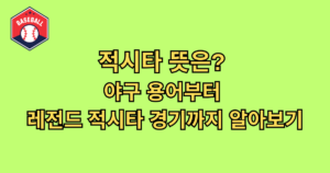 적시타 뜻은? 야구 용어부터 레전드 적시타 경기까지 알아보기